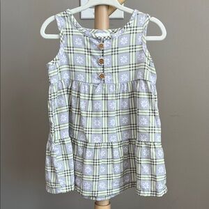 ⭐️⭐️ PICK 5 / $20 Little Co. Plaid Sleeveless Dress with Floral Pattern 12M